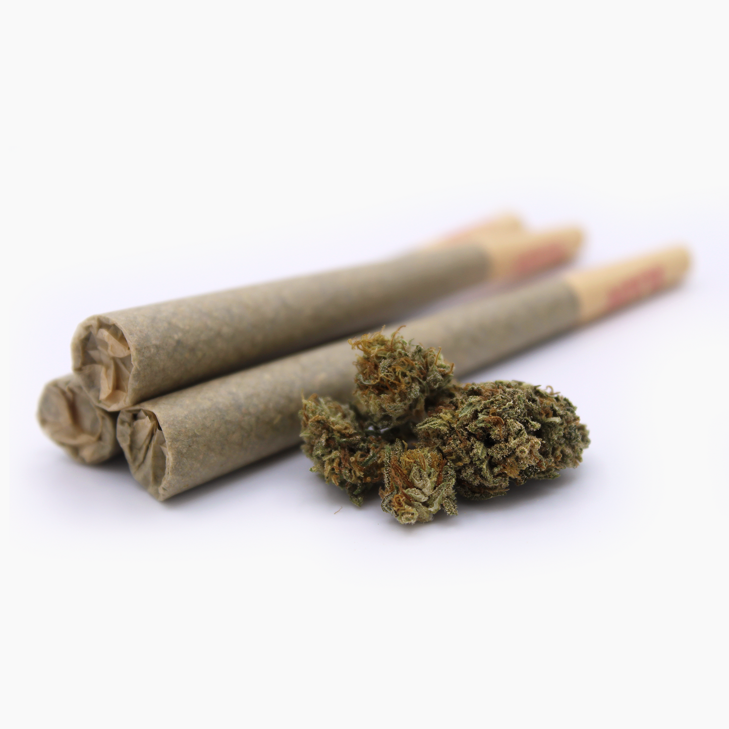 CBG White hemp pre-roll shown with loose CBG flower — Wholesale Hemp Farms, Kentucky grown