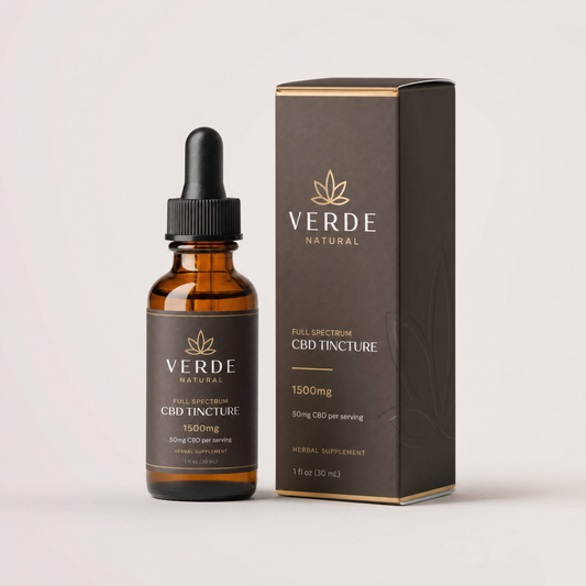 Premium CBD tincture bottle with high-quality label design and outer packaging box representing sophisticated CBD brand packaging strategy