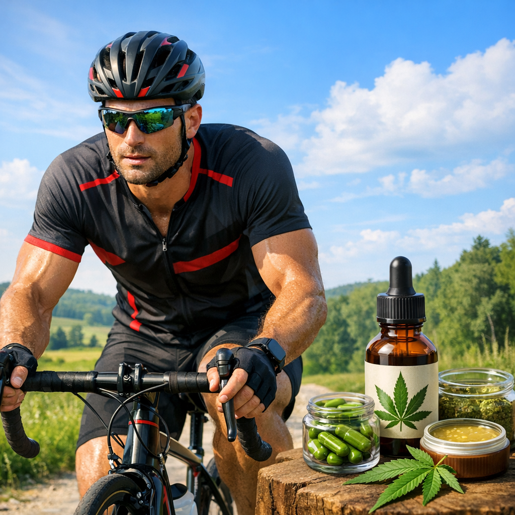 Athlete applying CBD oil after sports training session