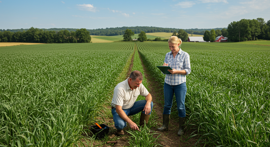 Hemp plants at different growth stages showing seasonal farming progression