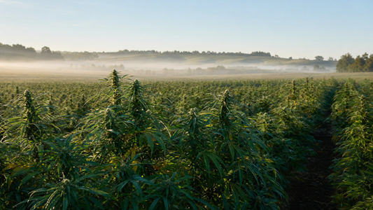 USDA organic hemp plants growing on Wholesale Hemp Farms in Wilmore Kentucky