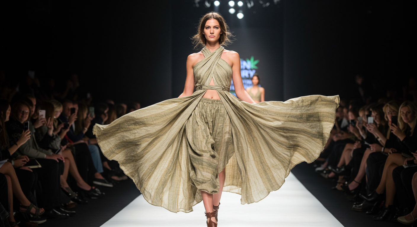Elegant hemp fabric draped to showcase luxury textile quality
