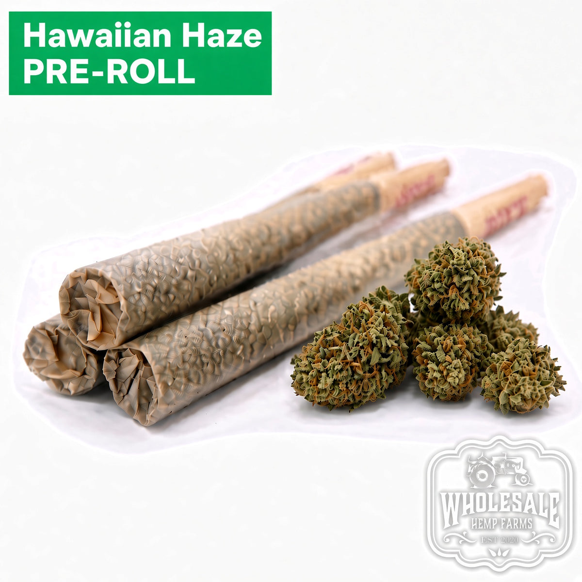 Hawaiian Haze Sativa 1g Hemp Pre-Roll - Full Size