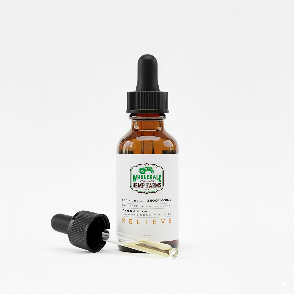 THC-free CBD and CBG oil, a broad spectrum tincture made with hemp grown organically on our Kentucky farm