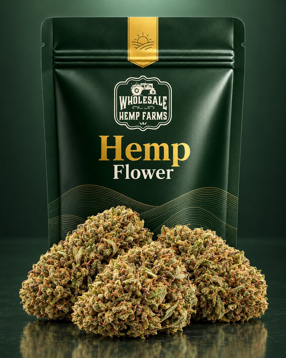 Kentucky grown CBD hemp flower pouch from Wholesale Hemp Farms
